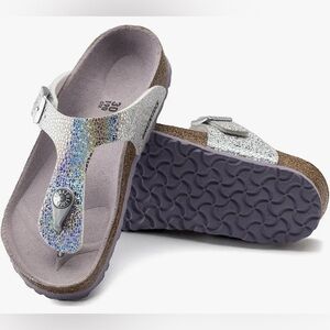 Birkenstock Gizeh Disco Ball sandals in Silver and Purple